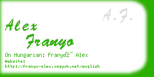 alex franyo business card